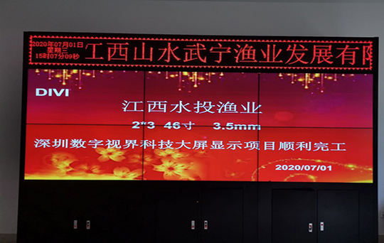 數字視界專業(yè)拼接屏制造商—46寸3.5mm2×3拼接屏進駐江西水投漁業(yè)